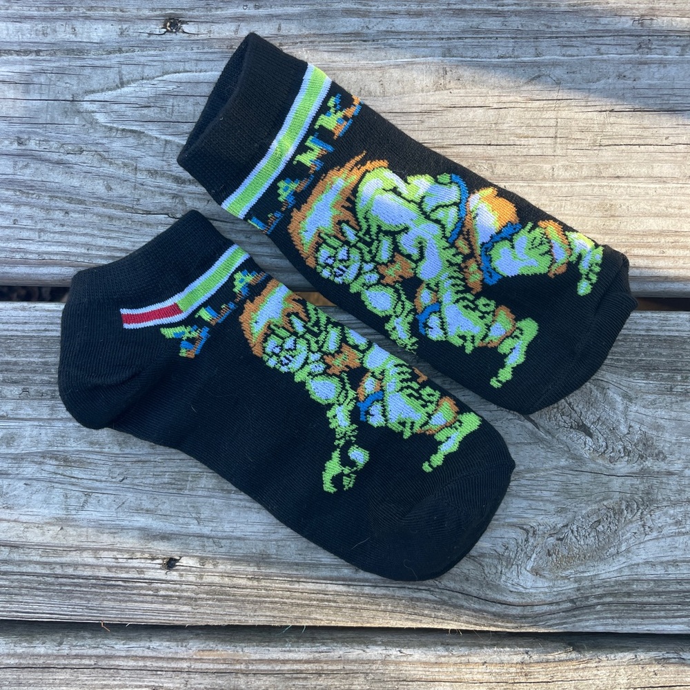 Black Men's Blanka Street Fighter Socks